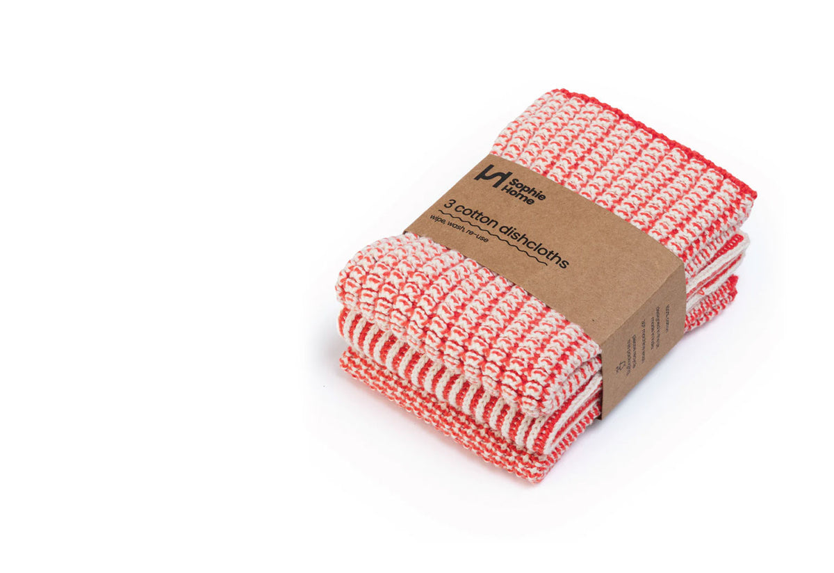 Red Textured Dishcloths, Sophie home