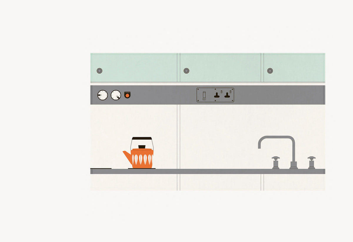 Modernist Kitchens Barbican Tea Towel, Stefi orazi, Stefi orazi studio