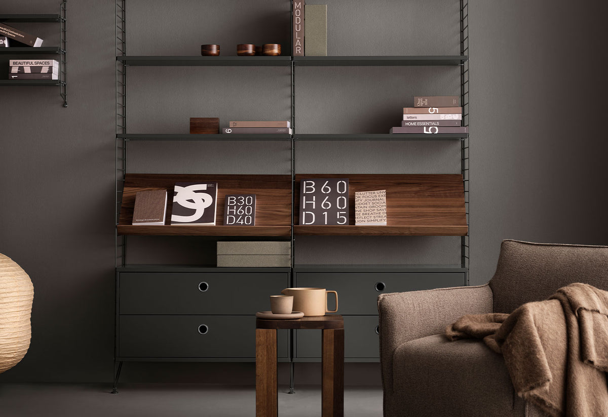 String System | Magazine Wood Shelf, Nisse strinning, String
