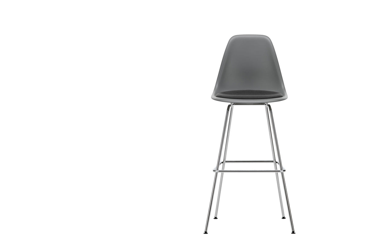 Eames Plastic Barstool with seat upholstery, Charles and ray eames, Vitra