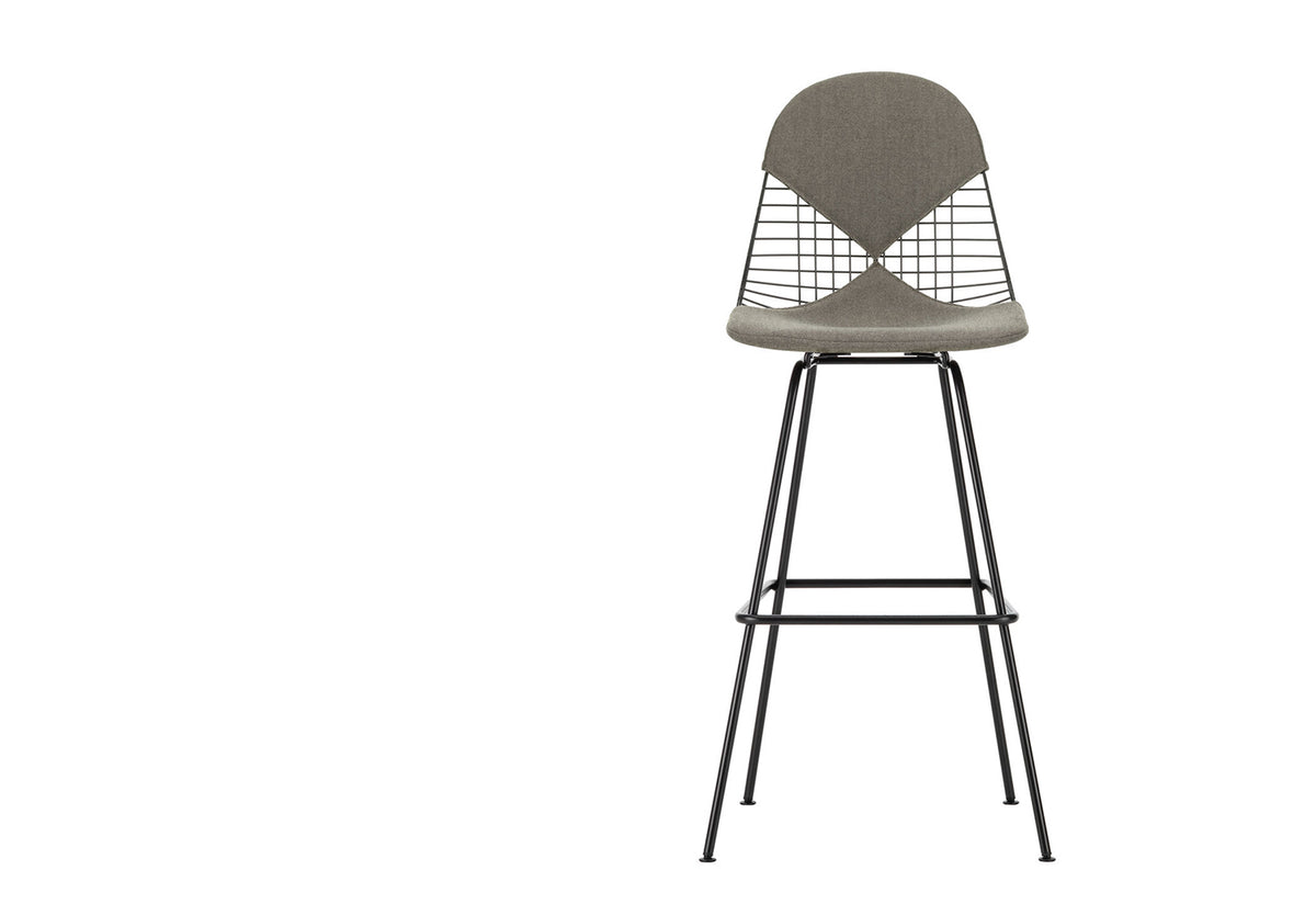 Eames Wire Barstool with seat and back upholstery, Charles and ray eames, Vitra