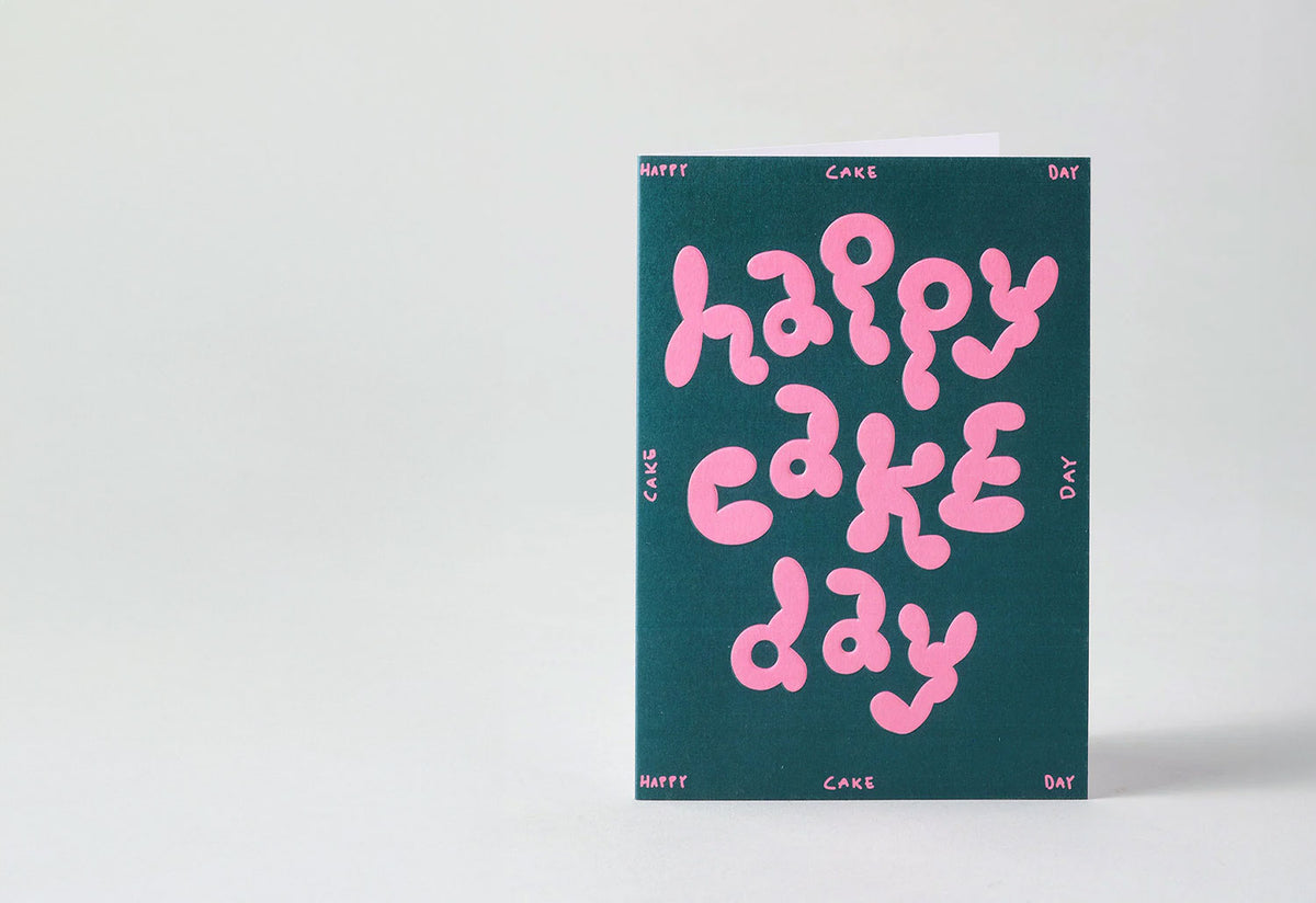 Happy Cake Day Embossed Card, Micke lindebergh, Wrap magazine