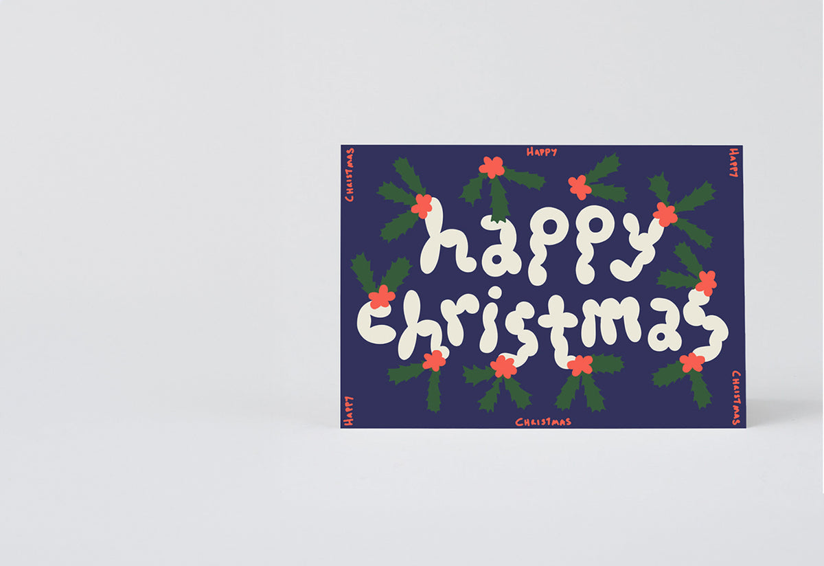 Happy Christmas Embossed Card, Micke lindebergh, Wrap magazine