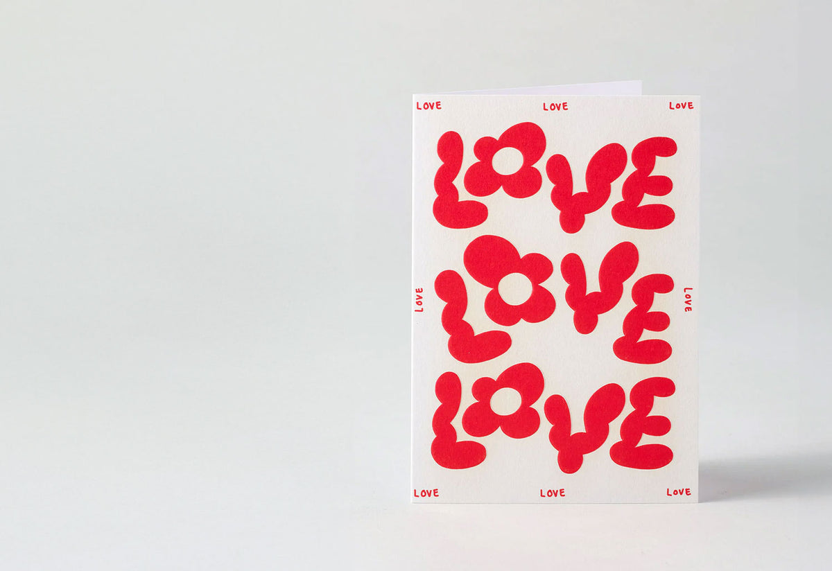 Love Love Love Embossed Card, Micke lindebergh, Wrap magazine