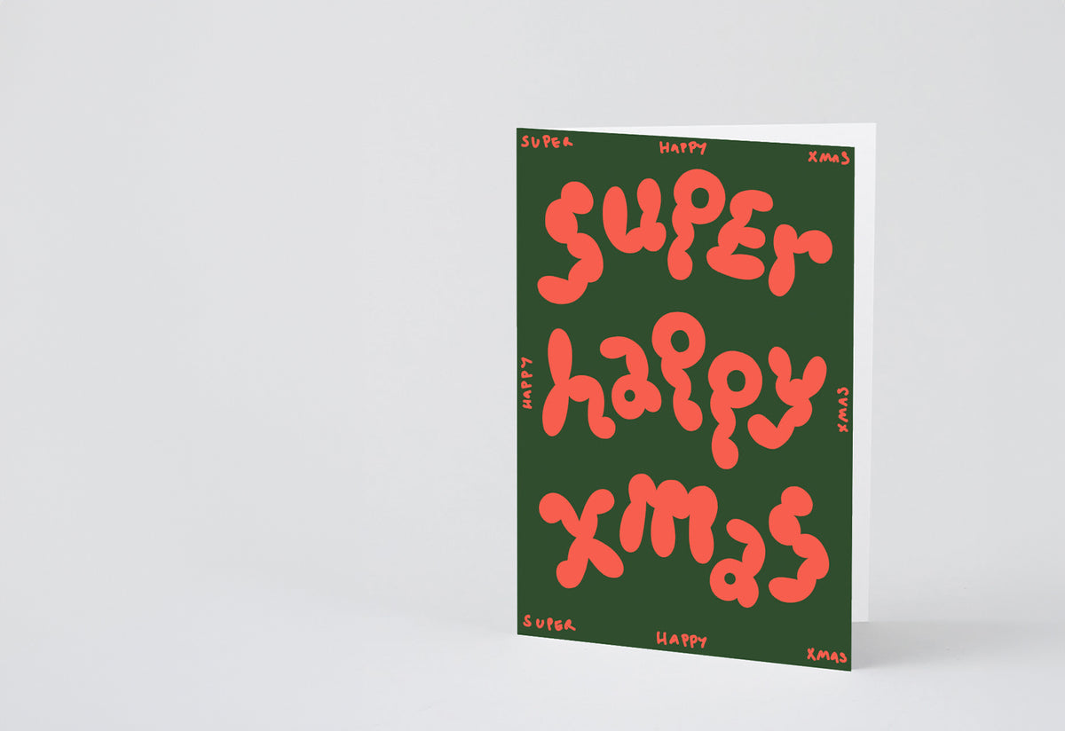 Super Happy Xmas Embossed Card, Micke lindebergh, Wrap magazine
