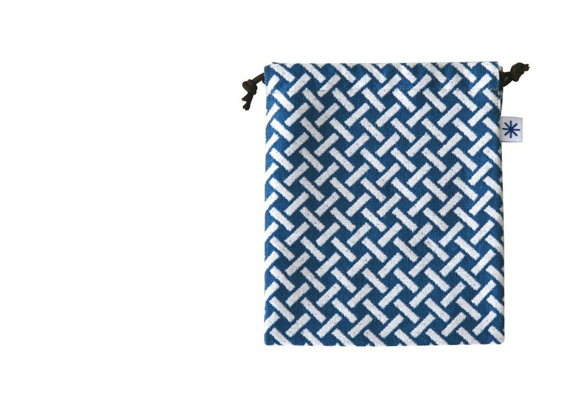 Kinchaku Pouch with Pocket, Yoneori komon
