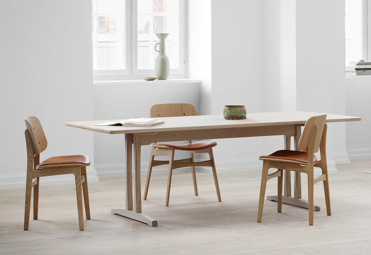 Søborg Wood Base Chair | Upholstered Seat, Børge mogensen, Fredericia