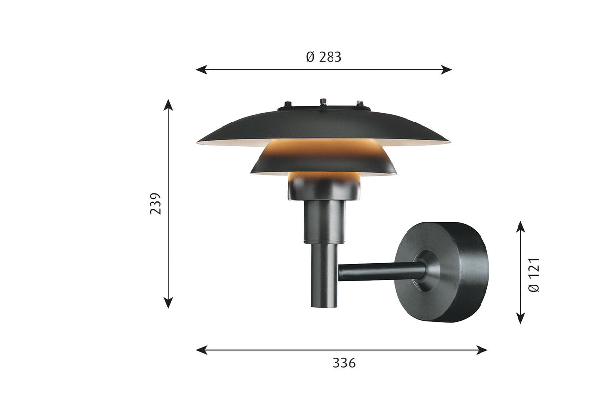 PH 3-2 1/2 Outdoor Wall Light, Poul henningsen, Louis poulsen