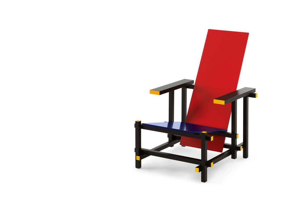 635 Red and Blue Lounge Chair, Gerrit t rietveld, Cassina