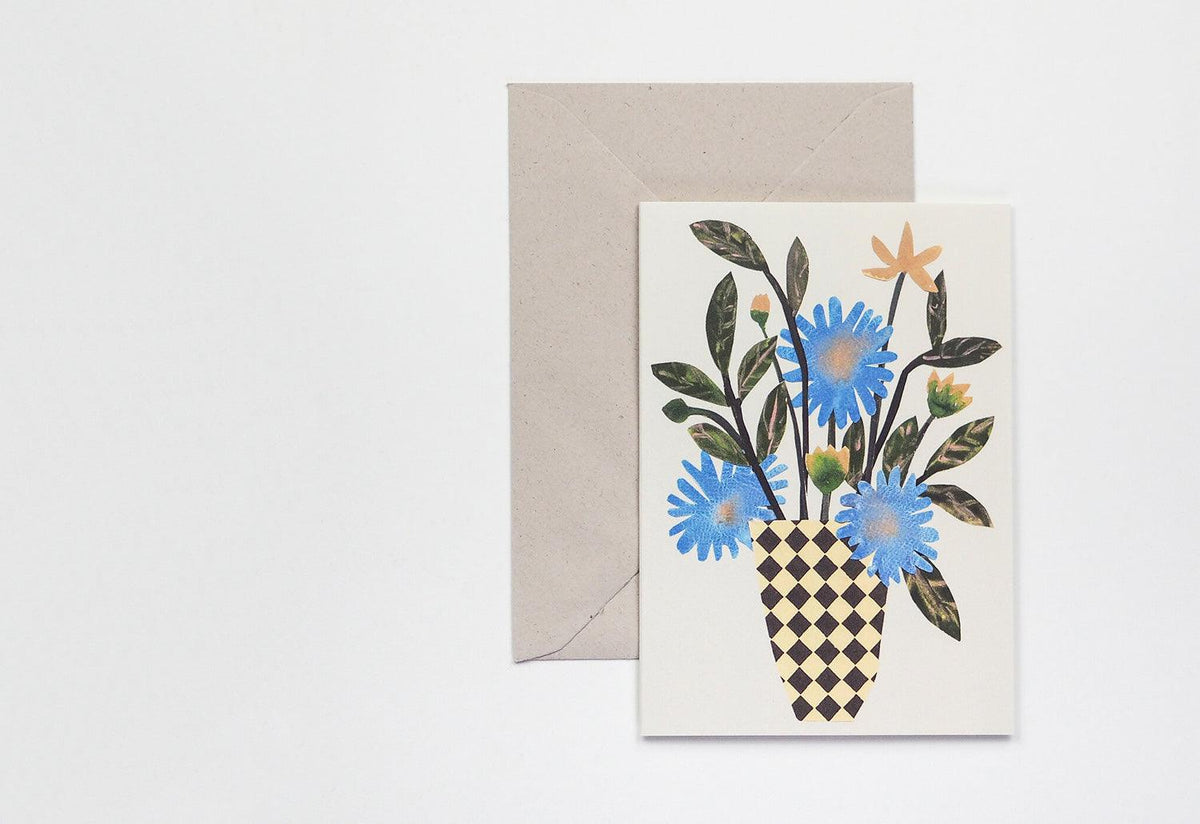 Checker Vase Card, Hadley paper goods