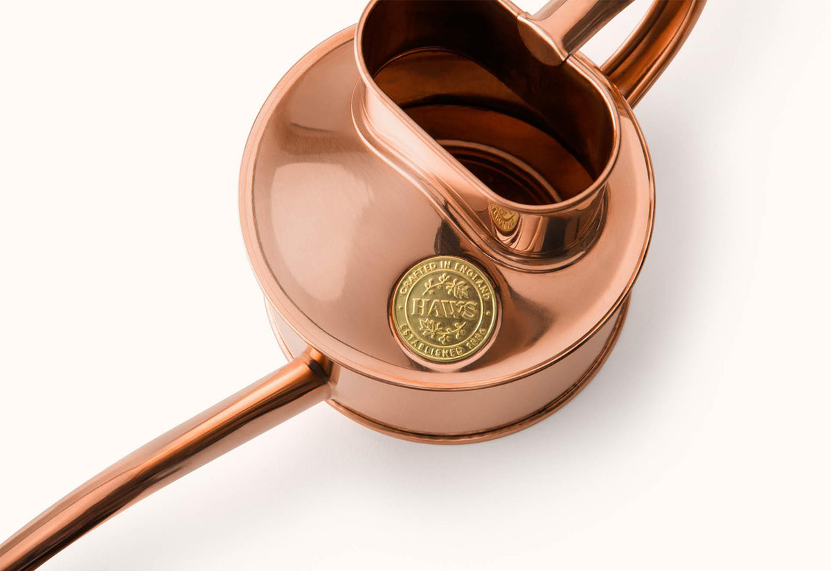 Fazeley Flow copper watering can, Haws