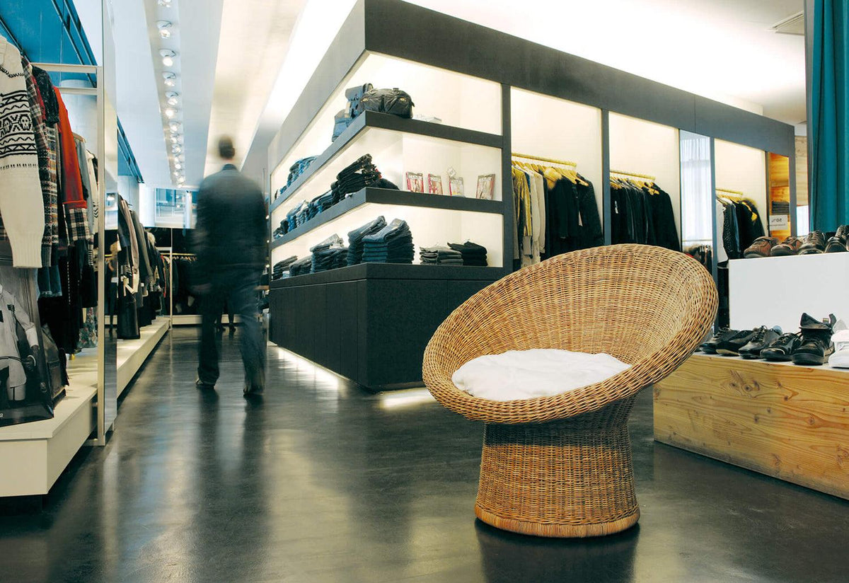 E10 Rattan Lounge Chair, Egon eiermann, Richard lampert