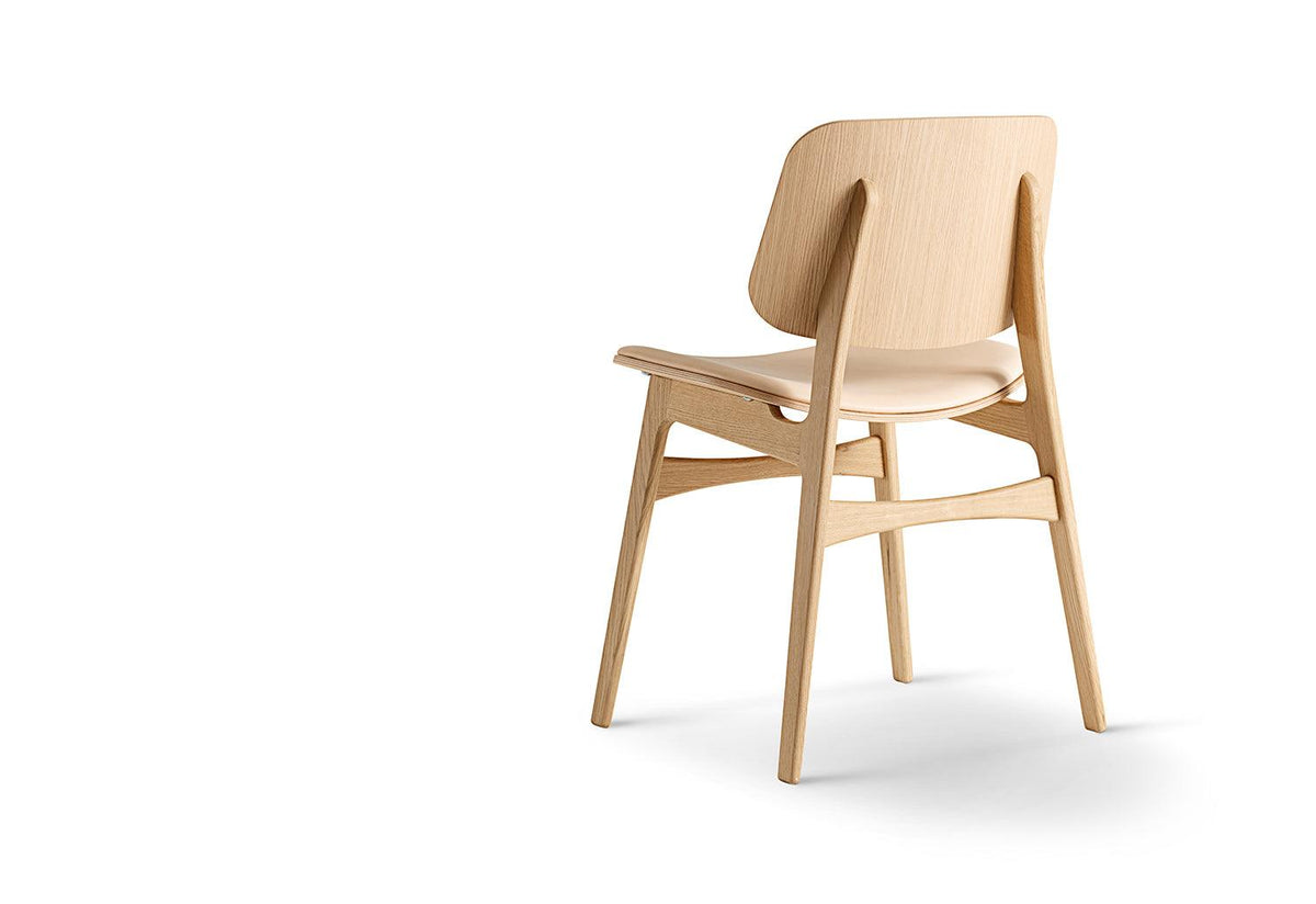 Søborg Wood Base Chair, Seat and Back Upholstered, Børge mogensen, Fredericia