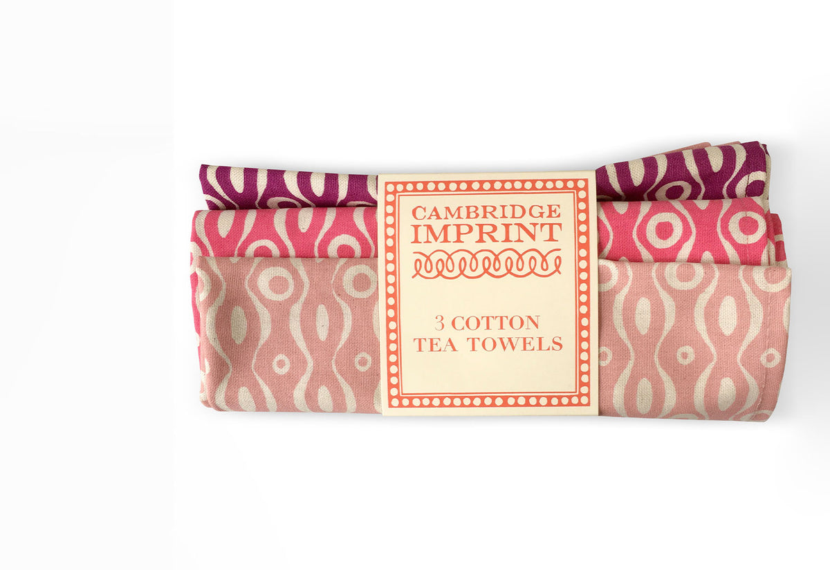 Persephone Tea Towel, set of three, Cambridge imprint