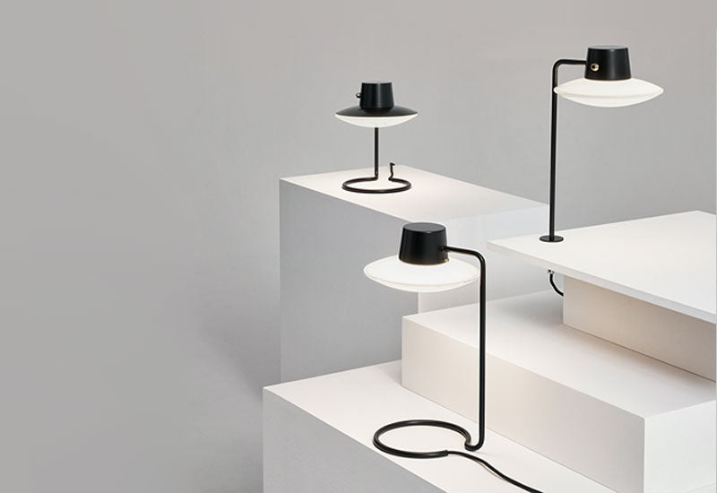  Three AJ Oxford Table lamps by Arne Jacobsen for Louis Poulsen.
