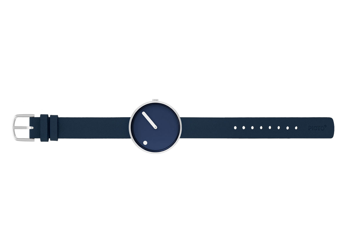 Midnight Blue Picto Watch, Leather Strap, Picto