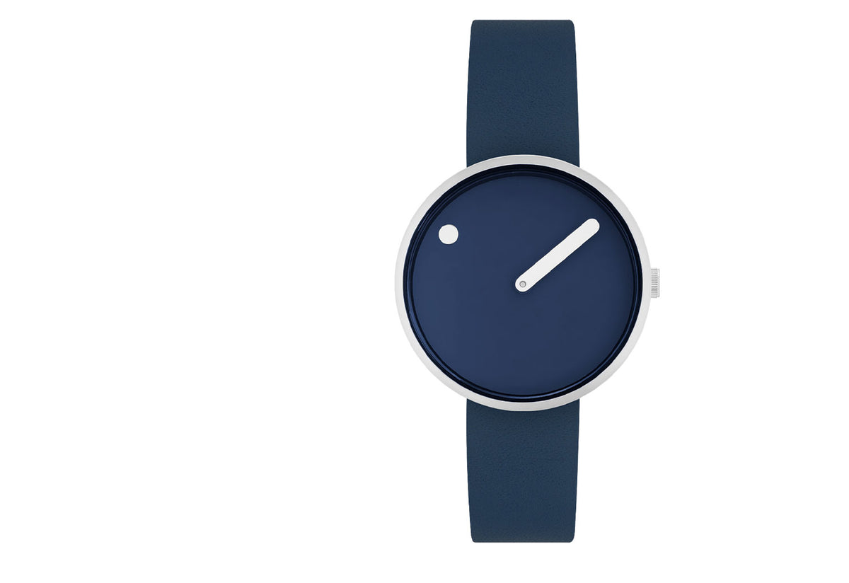 Midnight Blue Picto Watch, Leather Strap, Picto