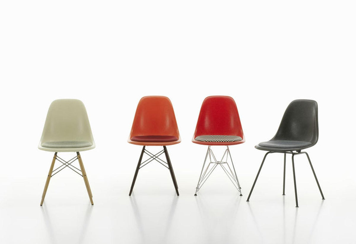 Eames Fiberglass DSW | Upholstered Seat, Charles and ray eames, Vitra