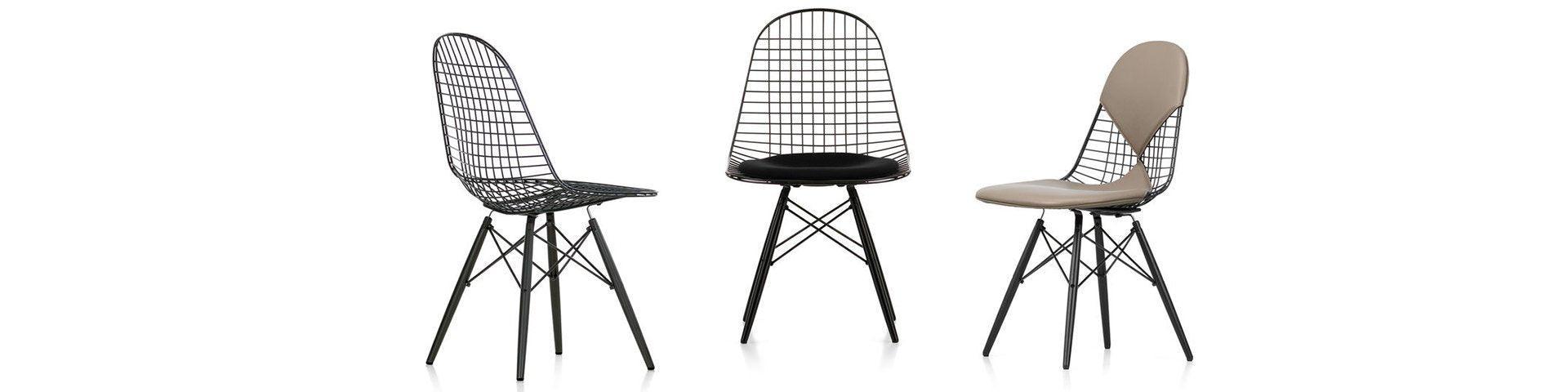 Eames DKW wire chair with upholstery, 1951