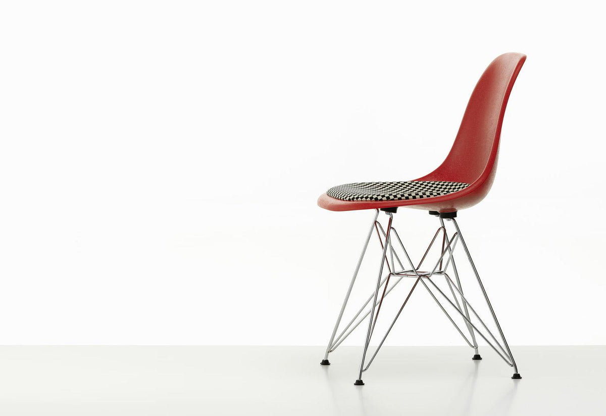 Eames Fiberglass DSR with seat upholstery, 1950, Charles and ray eames, Vitra