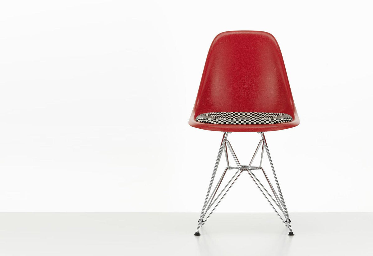 Eames Fiberglass DSR with seat upholstery, 1950, Charles and ray eames, Vitra